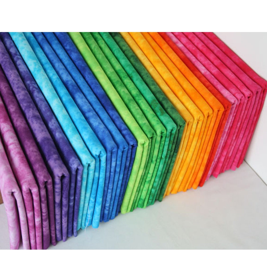 Colorful Tie Dye Cotton Fabric Rainbow Colors 25 PCS Half Etsy