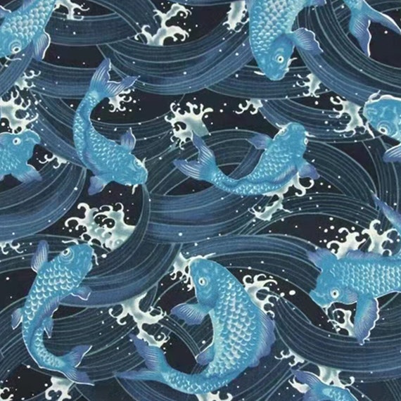 Carp Prints Cotton Fabric Kimono Fabric Fish Prints Fabric Sewing