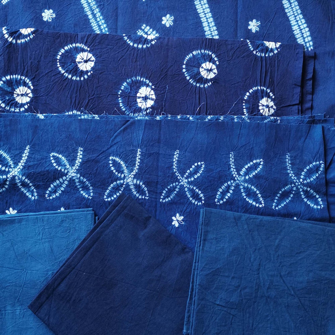 Indigo Blue Hand Dyed Shibori Fabric Indigo Tie Dye Cotton - Etsy
