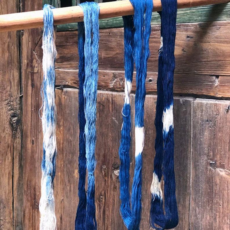 Neza Studio Natural Plant Dye Thread voor Sashiko Indigo Blue Garen Gevlochten vriendschap armbanden afbeelding 8