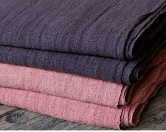 Natural Logwood dye Botanic Dye Hand woven Pink fabric Craft supply Upholstery Cushion Fabric Bedding Fabric Sofa Fabric ONE METER unit