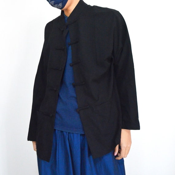 Men Shirt Chinese Style Clothing Linen Long Sleeves Shirt Asian Clothes  Tang Suit Mandarin Collar Shirt Black XS : : Fashion