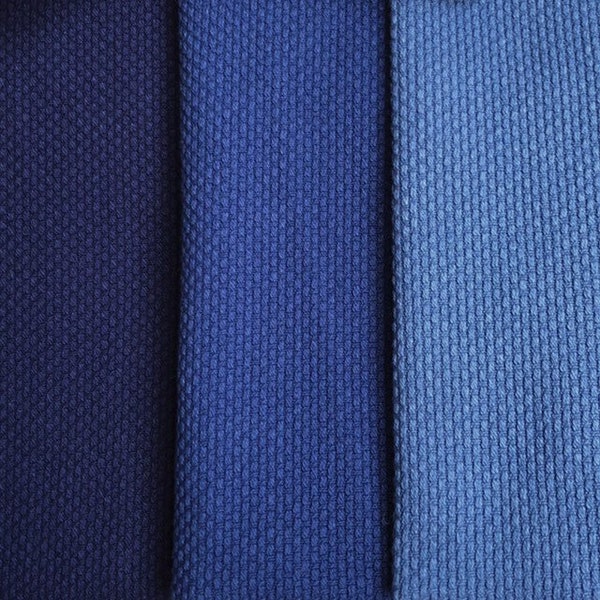 Neza Stuido Natural Indigo Blue Dye Sashiko Heavyweight Cotton Japanses Sashiko Fabric Noragi Jacket One Meter Unit/Half meter/Sample pieces