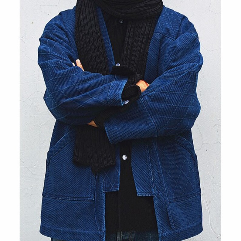 Neza Studio Noragi Jacket Japanese Jacket Kendogi Top Indigo Etsy