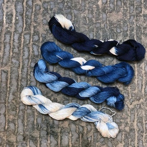 Neza Studio Natural Plant Dye Thread voor Sashiko Indigo Blue Garen Gevlochten vriendschap armbanden afbeelding 3