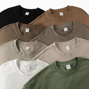 320g Heavy Duty T shirts Eearthy Color T shirt Thick cotton T shirts loose fit Tee shirt over size T shirts  Plain T shirt without graphic