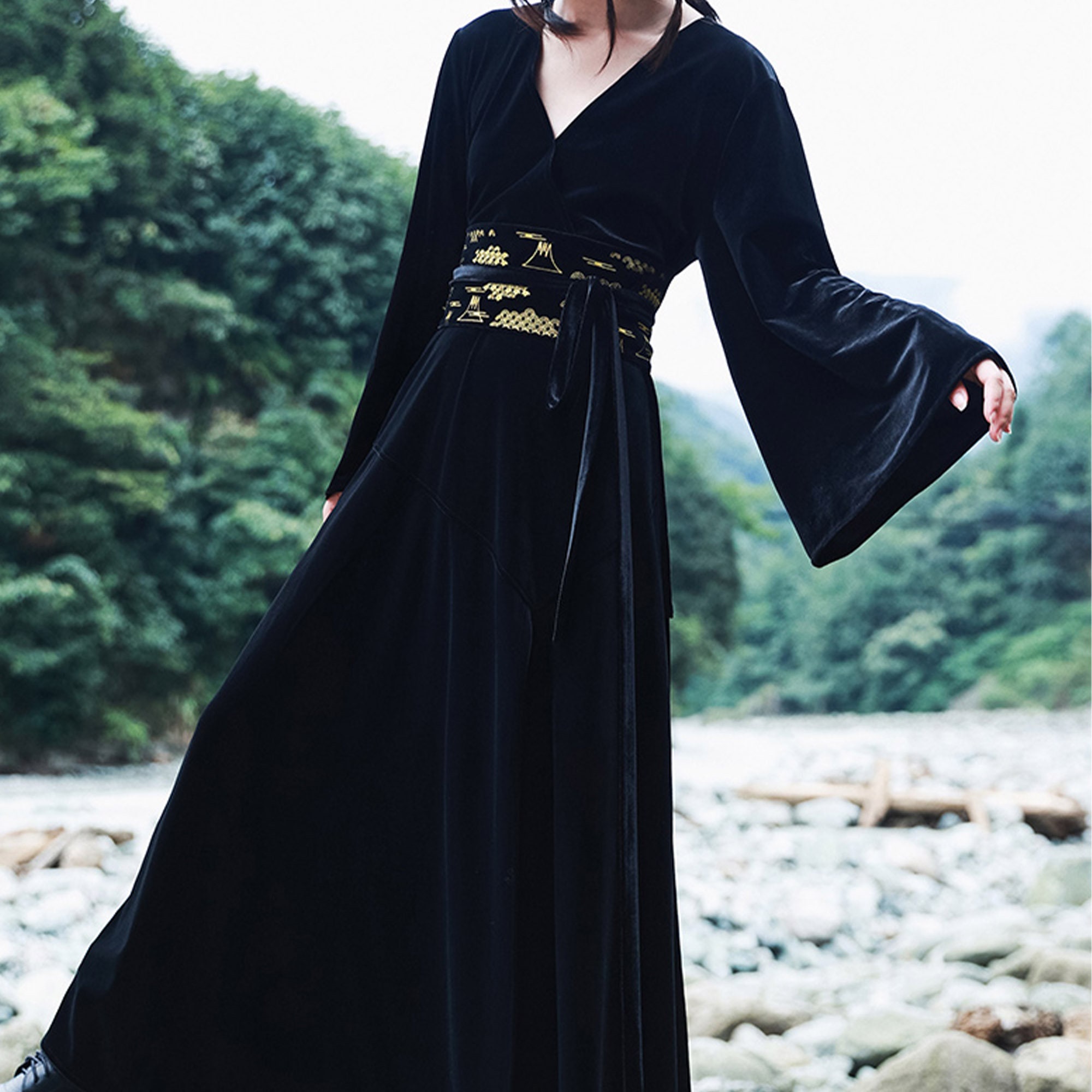 Black Velvet Dress - Etsy