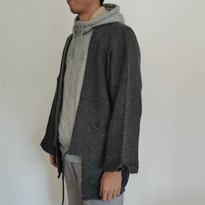 Knitted Kimono Grey Wool Knit Top Winter Kimono Jacket Knitted Kimono Custom made Gray black navy kimono WOOL knit wear Neza Studio