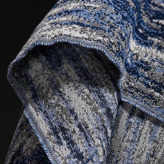 Jacquard Weave Denim Textile Cotton Thick Jacket Fabric for
