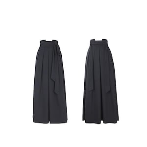 Black Hanfu Skirt Maxi Skirt Long hanfu skirt Hanfu wrap skirt pleated skirt Skirt with waist belt long black hanfu skirt