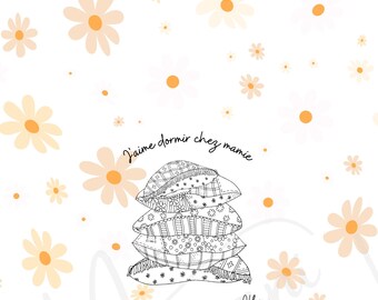 Póster personalizado de la abuela "Me gusta dormir en casa de la abuela" - Regalo único para el Día de la Abuela