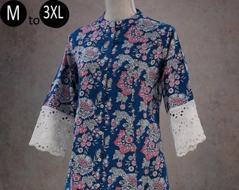 Cotton Flex A-Line Closed collared Printed Kurta Palazzo set | Indian Ethnic Summer Wear | Women Kurta Casual Girls Indian Pakistani suit