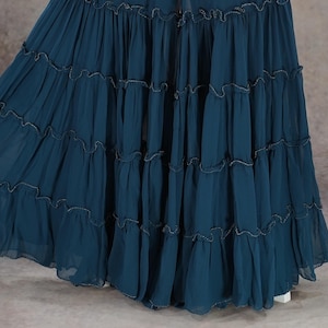 Georgette Plain Flary Tiered Palazzo Pants Indian Women Bollywood Women Wedding Party Wear Festive Skirt Pakistani Gift Indian Skirt