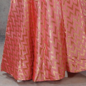 Chevron Gold weaving Silk Flared Skirt Indian Women Bollywood Women Wedding Party Festive Skirt Pakistani Gift for her Indian Skirt Lehenga
