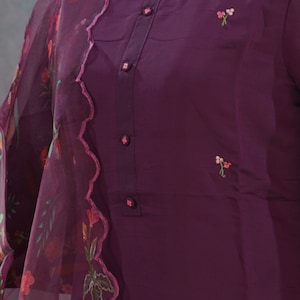 Karisma Roman Silk Flair Purple Kurti Plazzo Set
