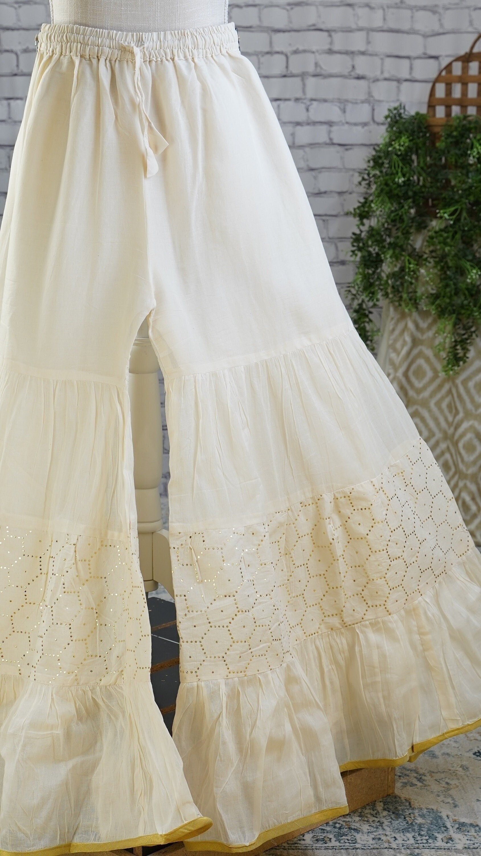 Fortunate Lace Pants in White, Sweet Lace Boho Palazzo Pants from Spool 72.  | Spool No.72
