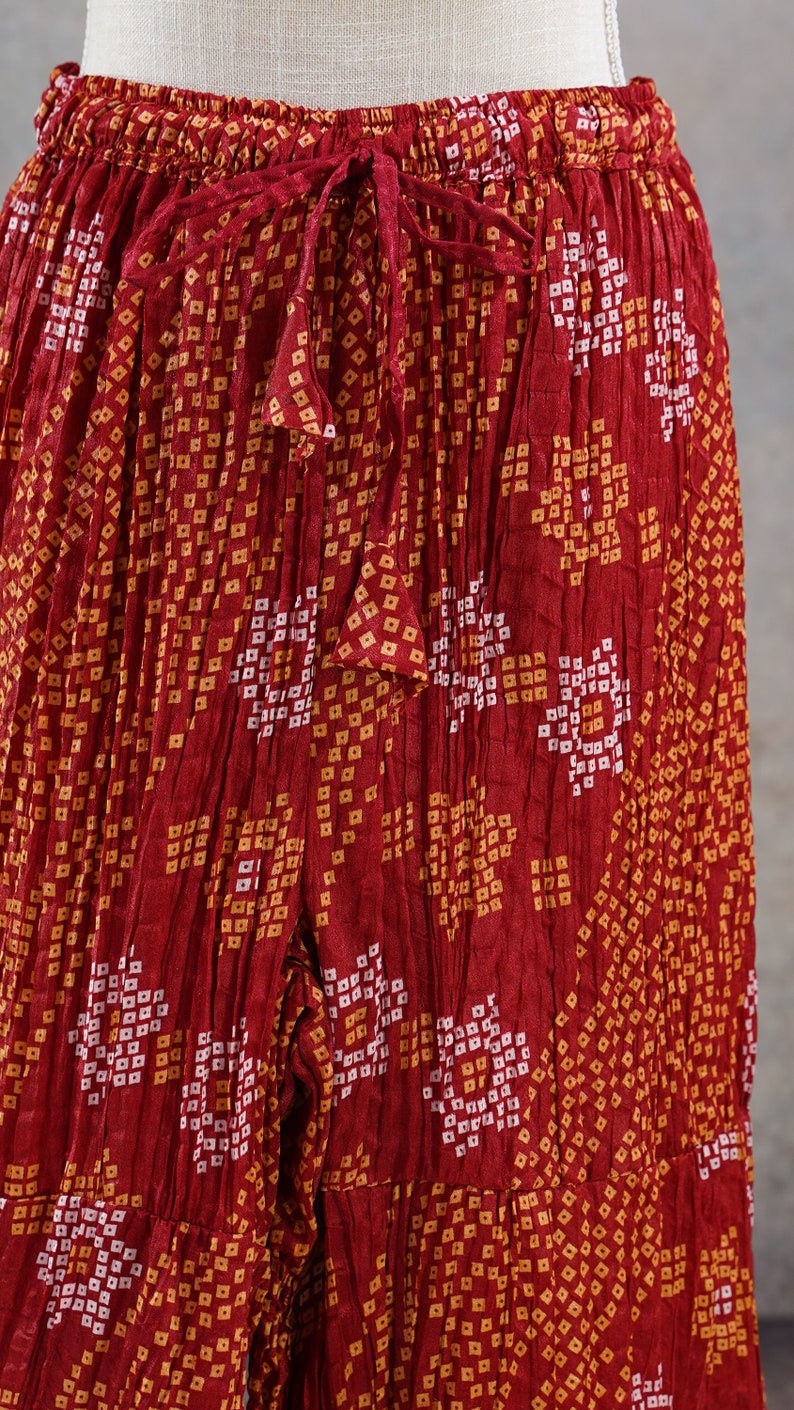 Indian Bandhini Printed Palazzo Pants Indian Women Bollywood - Etsy