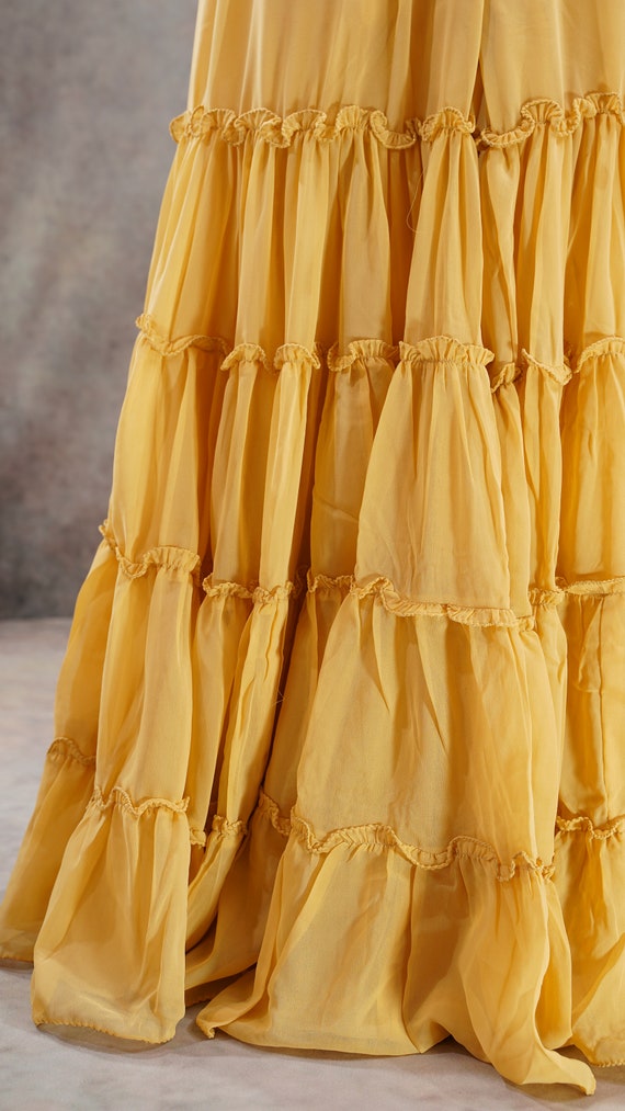 Falda larga georgette Amarilla