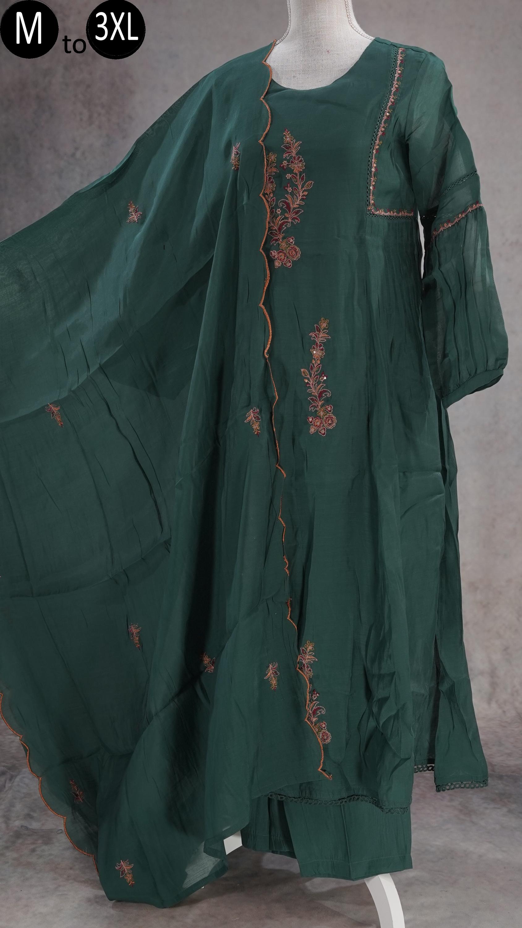 green emerald velvet dress Powder - Delicate Tropical Wrap Dress main image 1