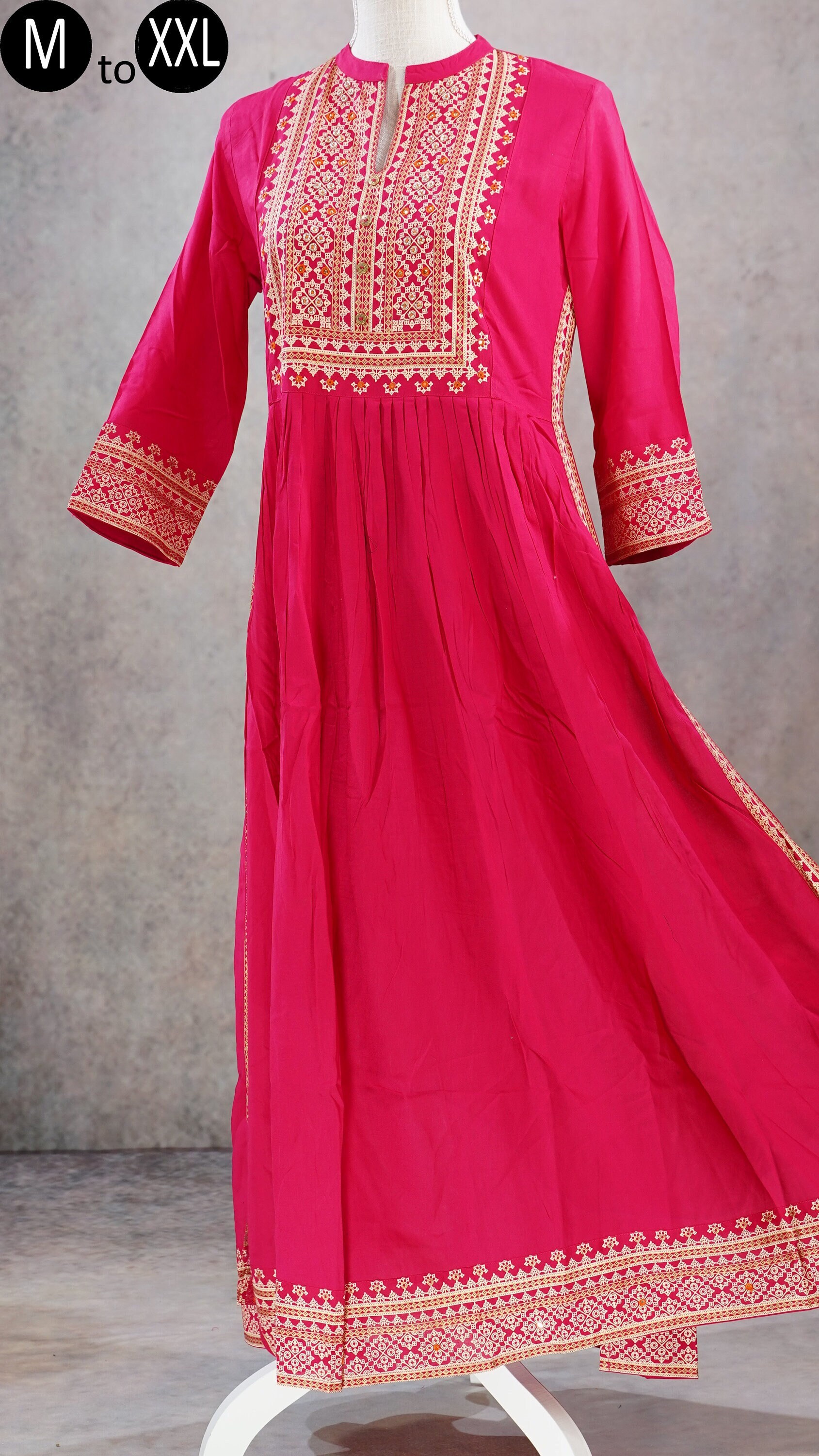Cotton kurtis with borders hot sale