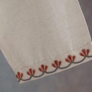 Conjunto Kurti Palazzo de algodón blanco roto puro Khadi / Kurta Salwar bordado / Ropa étnica india / Vestido bordado de algodón para mujer de talla grande imagen 10