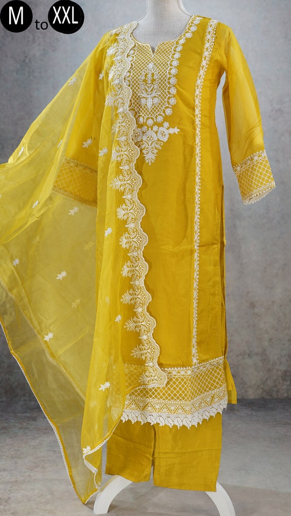 Buy Rangavali Kurti Palazzo Set for Women | Readymade Straight Salwar Suit  | Mangalgiri Cotton Straight Kurta for Womens | Printed Kurta with Printed  Plazzo | 2 Pcs Set | S, 32 Yellow at Amazon.in