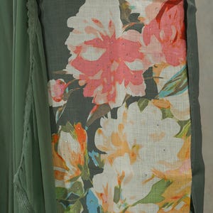 Women'S Olive Green & Cream-Coloured Screen Print Kurta With Palazzos main image 0