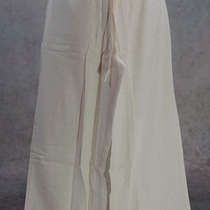Conjunto Kurti Palazzo de algodón blanco roto puro Khadi / Kurta Salwar bordado / Ropa étnica india / Vestido bordado de algodón para mujer de talla grande imagen 14