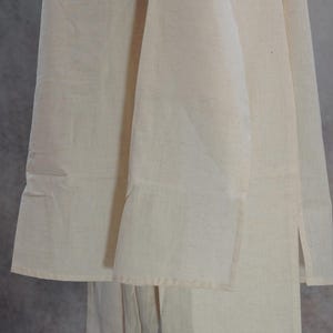 Conjunto Kurti Palazzo de algodón blanco roto puro Khadi / Kurta Salwar bordado / Ropa étnica india / Vestido bordado de algodón para mujer de talla grande imagen 8
