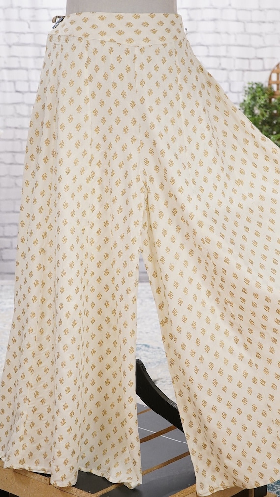 Gold pleated palazzo pants and drape set – Lady Selection Inc