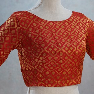 Green, Red, Black, Gold Brocade ready-made blouse, Back open blouse No Padding, Indian Wedding blouse, Saree Blouse, Sari Blouse, Bollywood Red