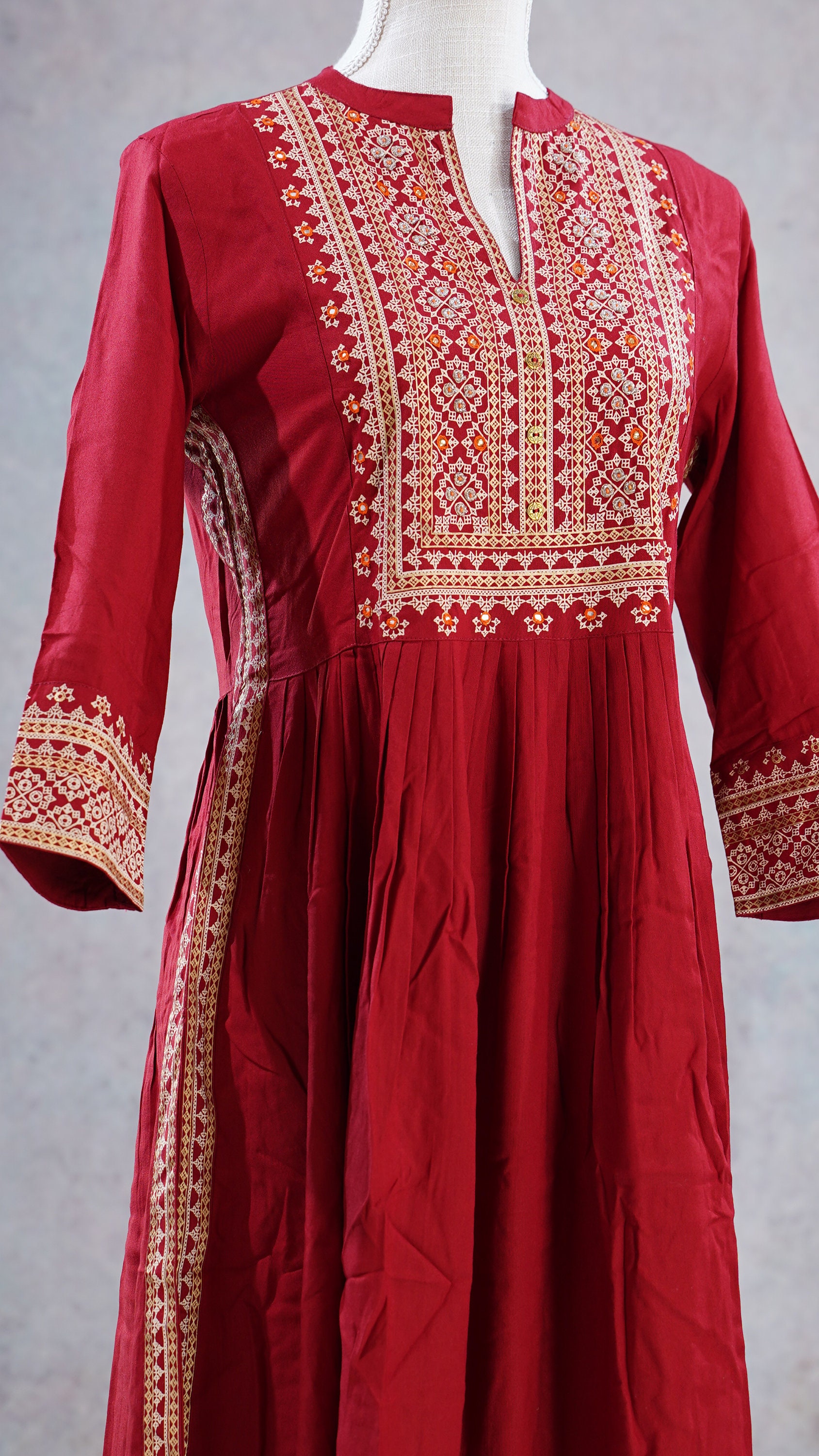 Red Naira Cut Rayon Kurti Indian Ethnic Formal Wear Women Etsy