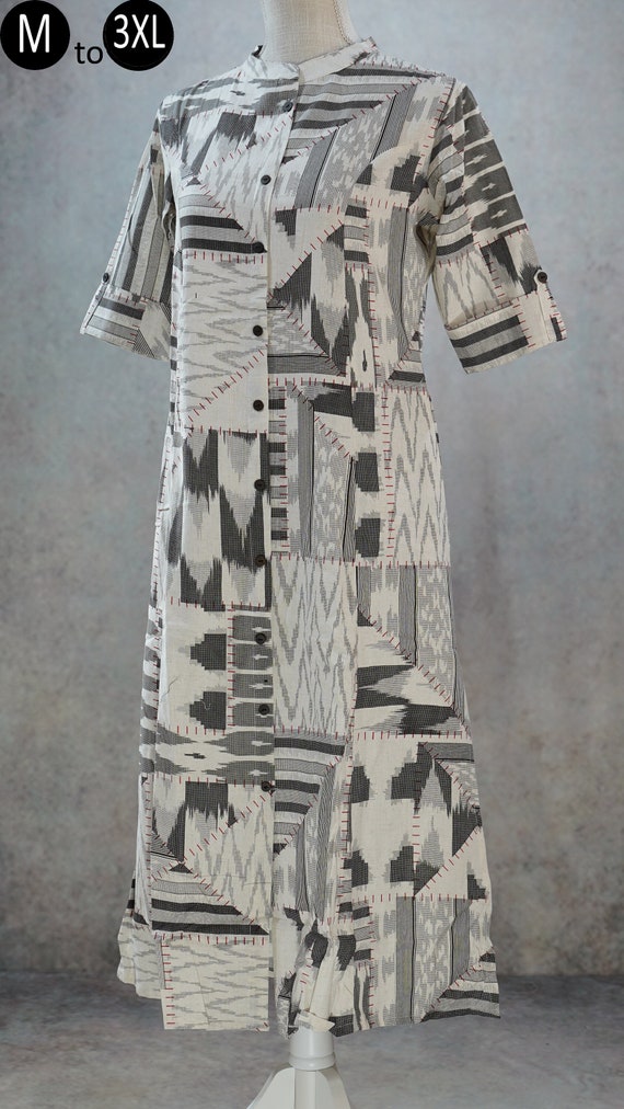 Ikkat top print kurti