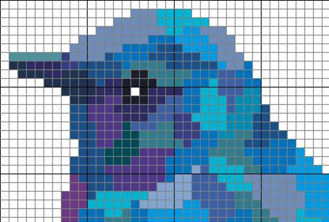 Bluebird Cross Stitch Pattern Modern Geometric Embroidery PDF | Etsy