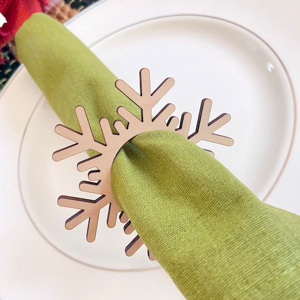 Wooden Snowflake Napkin Ring, Napkin holder