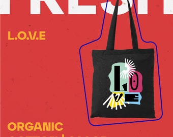 Bolsa de algodón orgánico ecológica L.O.V.E