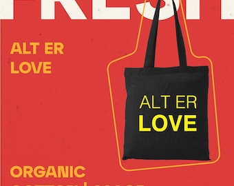 Bolsa de tela ecológica de algodón orgánico LOVE de Alt Er