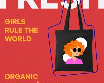 Bolsa de algodón orgánico ecológica Girls Rule the World