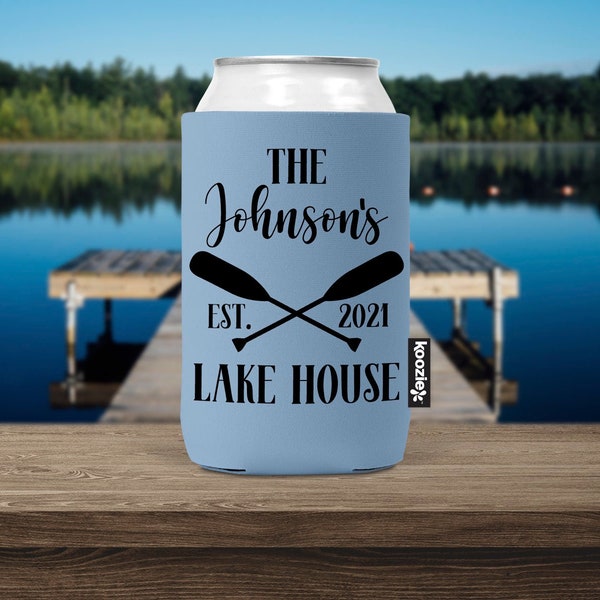 Lake House KOOZIE™ Can Cooler, Lake Life Can Cooler, Beverage Holder, Personalized Lake House KOOZIE® Can Cooler, Cabin Accessories & Decor