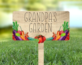 Grandpas Garden Sign Personalized, Dads Garden Sign, Custom Sign for Vegetable Garden, Personalized Gift for Gardner, Garden Lover Gift