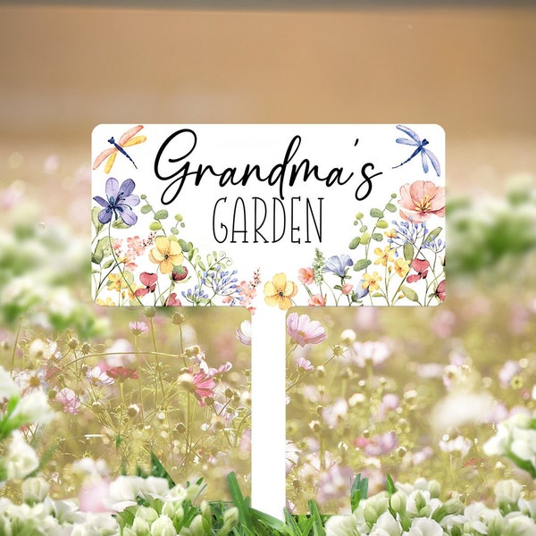 Wildflower Garden Sign Custom, Metal Garden Sign Personalized, Garden Gift for Grandma, Garden Stake Sign, Flower Garden Sign Outdoor