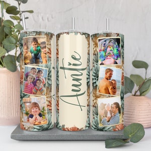Custom Photo Tumbler with Name, Personalized Tumbler with Pictures, Picture Tumbler Cup for Women, Photo Water Bottle, Grandma Tumbler image 1