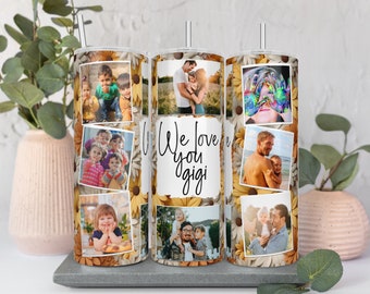 Picture Tumbler Cup with Straw, Custom Photo Tumbler, Personalized Tumbler with Pictures,  Grandma Photo Cup, Photo Tumbler for Mom