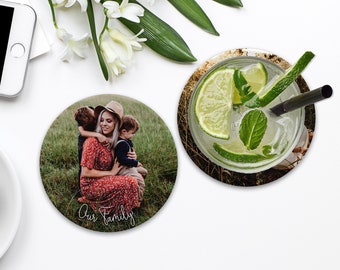 Custom Photo Coasters, Picture Coasters Personalized, Ceramic Coasters with Photo, Custom Home Decor, Photo Gift for Home, New Home Gift