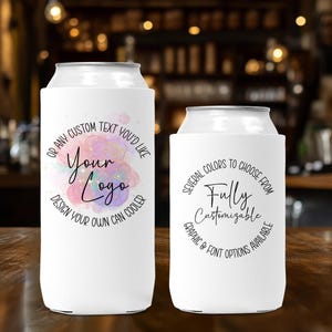Custom Can Coolers, Logo Can Coolers, Design Your Own Can Cooler, Promotional Products, Personalized Can Coolers, Slim Can Coolers