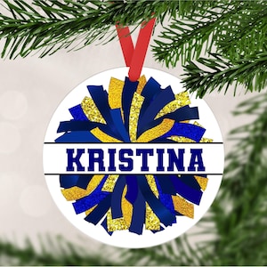 Personalized Cheerleader Ornament, Pom Pom Ornament, Cheerleader Ornament 2025, Poms Ornament, Cheer Squad Gifts, Cheer Coach Gift