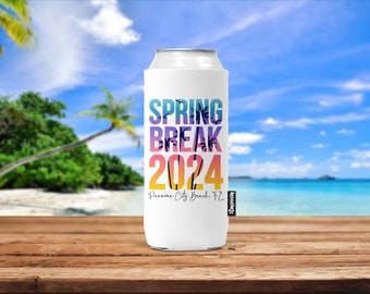 Spring Break 2024 KOOZIE® can cooler, Spring Break Party Favor, Spring Break Vacation KOOZIE® Can Cooler, Spring Break Merch