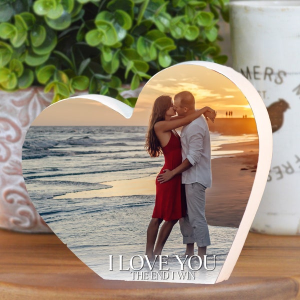 Heart Picture Frame Personalized, Valentines Day Gift for Boyfriend, Photo Gift Home Decor, Heart Photo Frame, Picture Gifts for Couples