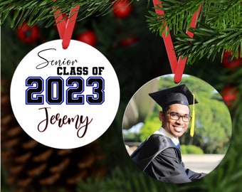 Class of 2024 Ornament with Photo,, Graduation Ornament for Christmas Personalized, Senior Ornament Custom, Senior Year Ornament,