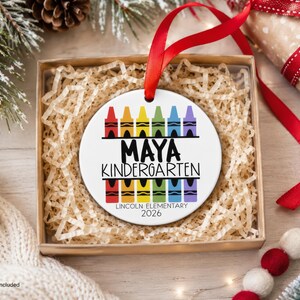 Kindergarten Ornament with Picture, Preschool Ornament Personalized, School Ornament for Kid, Kids Ornament Personalized, 1st Grade Ornament image 5